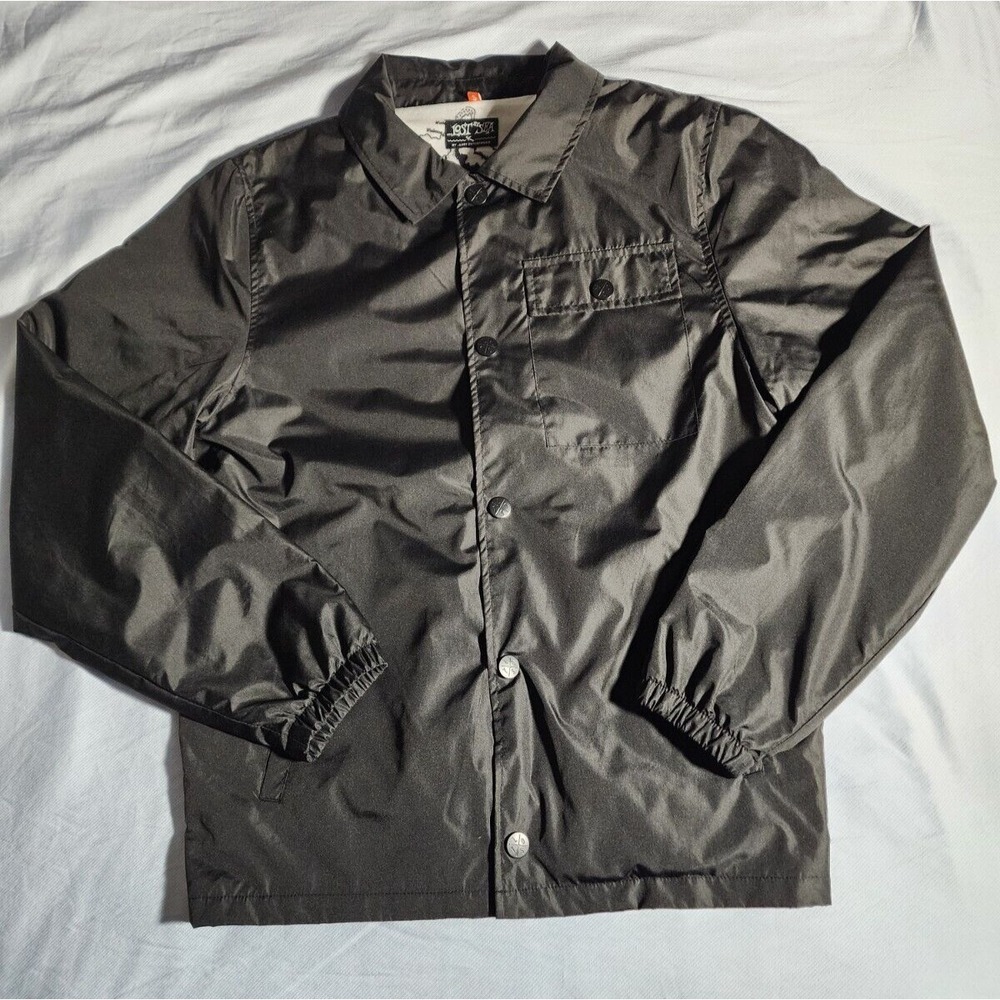 Lost At Sea Jacket Mens Small Black Collared Long Sleeve Lined Pockets Full Zip
